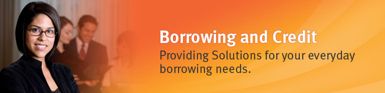 Borrowing and Credit. Providing Solutions for your everyday borrowing needs.