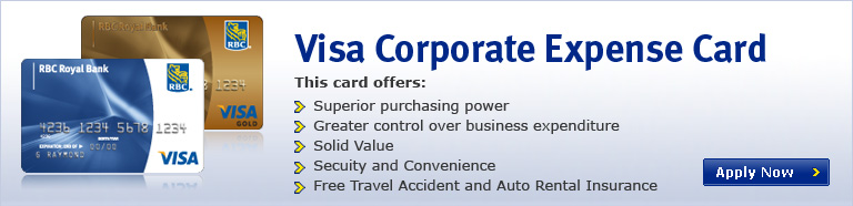 Visa Corporate Expense Card - This card offers: Superior purchasing power, Greater control over business expenditure, Solid Value, Secuity and Convenience, Free Travel Accident and Auto Rental Insurance