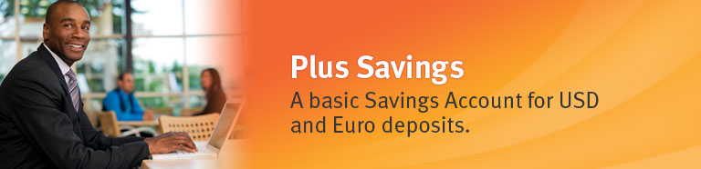 Plus Savings. A basic savings account for USD and Euro deposits.